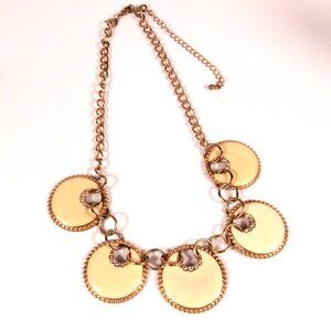 Vintage Avon Gold Tone Disk Necklace